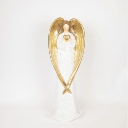 Χριστουγεννιάτικη Φιγούρα Άγγελος 600-46496 63cm White-Gold