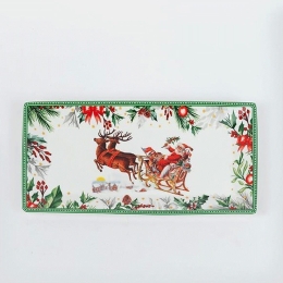 Χριστουγεννιάτικη Πιατέλα 600-46497 32,8x16x2,5cm Multi