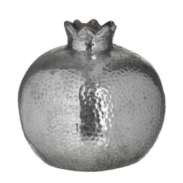 Διακοσμητικό Ρόδι 3-70-507-0350 Φ18x18cm Silver Inart Πηλός