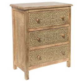 Συρταριέρα Σκαλιστή 3-50-245-0006 76x31x76cm Brown-Gold Inart