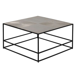 Τραπεζάκι Hadston 04-0444 80x80x40cm Silver-Black