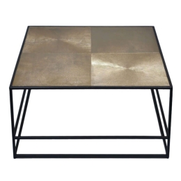 Τραπεζάκι Hadston 04-0625 80x80x40cm Gold-Black
