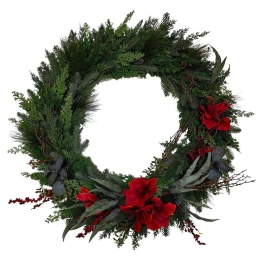Χριστουγεννιάτικο Στεφάνι Berry 031034 100x100cm Green-Red