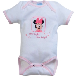Εσώρουχο Κοντομάνικο Design 52 40-3785/52 White-Pink Disney Baby Νο80/85 100% Βαμβάκι