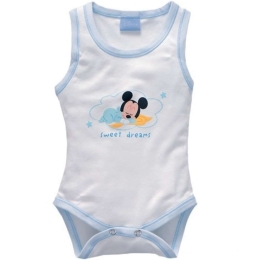 Εσώρουχο Αμάνικο Design 53 40-3791/53 White-Ciel Disney Baby Νο50/56 100% Βαμβάκι