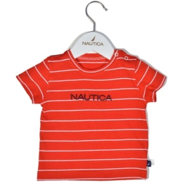 Παιδικό Μπλουζάκι T-Shirt Jersey Organic 49-2110 Ριγέ Red Nautica Νο68/73 100% Βαμβάκι