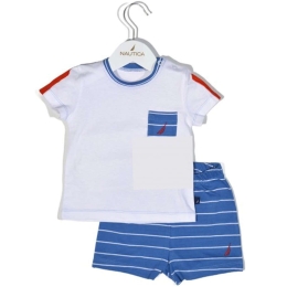 Παιδικό Σετ Μπλουζάκι Με Σορτς Jersey Organic 49-2121 Ριγέ Blue Nautica Νο68/73 100% Βαμβάκι