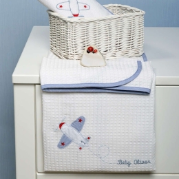 Κουβέρτα Βρεφική Πικέ Des. 145 Up Up And Away Baby Oliver Κούνιας 100x140cm 100% Βαμβάκι
