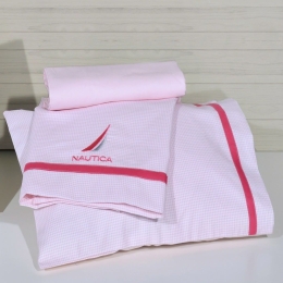 Σεντόνια Βρεφικά 49-9704/922 (Σετ 3τμχ) Pink Nautica Λίκνου 75x110cm 100% Βαμβάκι