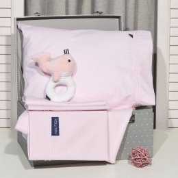 Σεντόνια Βρεφικά 49-9704/102 (Σετ 2τμχ) Pink Nautica Λίκνου 100% Βαμβάκι
