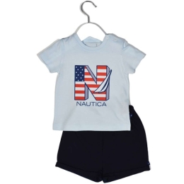 Παιδικό Σετ Μπλουζάκι Με Σορτς Jersey 49-2021 Light Blue-Navy Nautica Νο98 100% Βαμβάκι