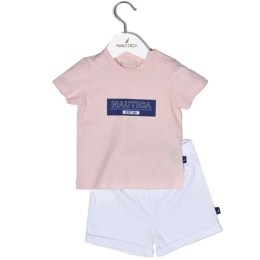 Παιδικό Σετ Μπλουζάκι Με Σορτς Jersey 49-2021 Pink-White Nautica Νο74/79 100% Βαμβάκι