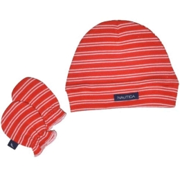 Σετ Σκουφάκι & 2 Γαντάκια 20 49-9748/20 Ρίγα Red-White Design Nautica Από Νεογέννητο 100% Βαμβάκι