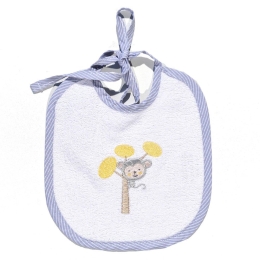 Σαλιάρα Αδιάβροχη Μαϊμουδάκι Des 182 Grey Baby Oliver 20x20cm Βαμβάκι-PVC