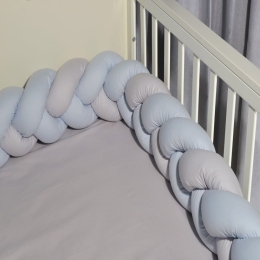 Πάντα Κούνιας - Πλεξούδα Τριπλή Des 3105 Ciel-Grey Baby Oliver 20x200cm Βαμβάκι-Πολυέστερ