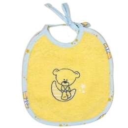 Σαλιάρα Des.181 Αρκουδάκι Ciel Baby Oliver 20x20cm 100% Βαμβάκι