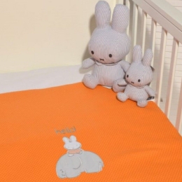 Κουβέρτα Βρεφική Des.13 Πικέ Orange Miffy Αγκαλιάς 80x100cm 100% Βαμβάκι