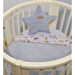 Κουβέρτα Βρεφική Minky Des.411 Διπλής Όψης Light Blue Baby Oliver Αγκαλιάς 75x95cm Βαμβάκι-Πολυέστερ