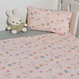 Σεντόνια Βρεφικά Σχέδιο 201 (Σετ 2τμχ) Pink-Multi Baby Oliver Λίκνου 80x100cm 100% Βαμβάκι