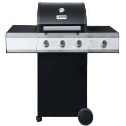 Ψησταριά Υγραερίου 3+1 Καυστήρων Gas Bbq Inova K112-3BJCI 124x60x112cm Silver-Black Kaiser Μαντέμι,Ανοξείδωτο