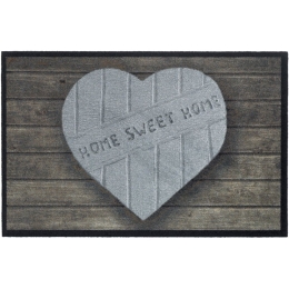 Πατάκι Εισόδου Mondial 003 Heart Home Sweet Home 50X75cm Brown-Grey Sdim 50X75