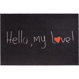 Πατάκι Εισόδου Mondial 050 Hello My Love 50X75cm Black Sdim 50X75