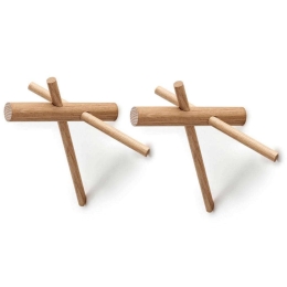 Κρεμάστρα Sticks (Σετ 2Τμχ) 380505 15,5x12,5x14,5cm Natural Normann Copenhagen Ξύλο