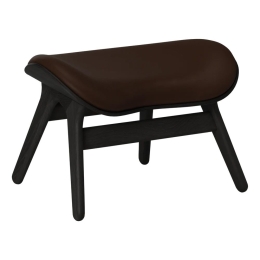 Σκαμπό ACP Ottoman Umage Leather 5105C5573-11 63x50x43cm Black Oak Brown
