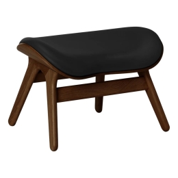 Σκαμπό ACP Ottoman Umage Leather 5873C5573-12 63x50x43cm Dark Oak Black