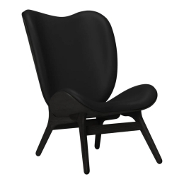 Πολυθρόνα A Conversation Piece Tall Hope Leather 5104C5577-12 73x93x106cm Black Oak Black