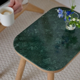 Τραπεζάκι Χαμηλό Paff 5610C5610-1C5612 50x35x27cm Oak Green Marble Umage