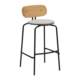 Σκαμπό Μπαρ Curious 5918-3C719-03 49.5x52x98.7cm Black Sterling