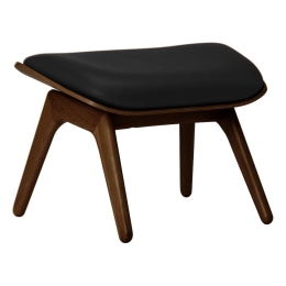 Σκαμπό The Reader Ottoman Hope Leather 5588NC5583-12N 60x46x42cm Dark Oak Black