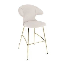 Σκαμπό Μπάρ Time Flies 590-02C5912-1 51x56x112cm White-Brass Umage