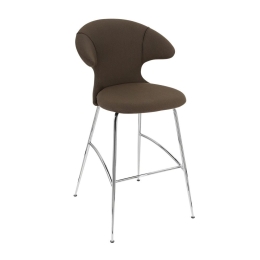 Σκαμπό Μπάρ Time Flies 590-10C5912-2 51x56x112cm Mocca-Chrome Umage