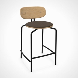 Σκαμπό Curious 5919-3C719-10 49x51x88.7cm Black Mocca