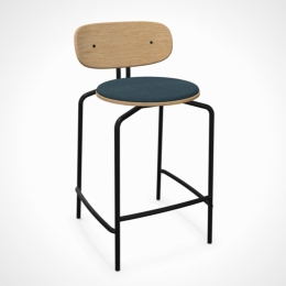 Σκαμπό Curious 5919-3C719-15 49x51x88.7cm Black Jet Air Blue