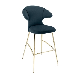 Σκαμπό Μπάρ Time Flies 590-15C5912-1 51x56x112cm Jet Air Blue-Brass Umage