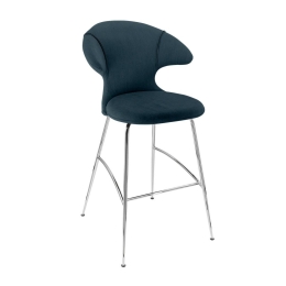 Σκαμπό Μπάρ Time Flies 590-15C5912-2 51x56x112cm Jet Air blue-Chrome Umage