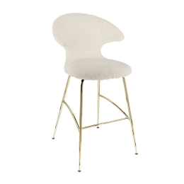 Σκαμπό Μπάρ Time Flies Teddy 590-18C5912-1 51x56x112cm White-Brass Umage