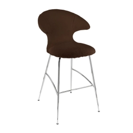 Σκαμπό Μπάρ Time Flies Teddy 590-19C5912-2 51x56x112cm Brown-Chrome Umage