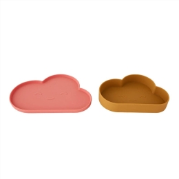 Πιάτο Και Μπωλ Σιλικόνης Chloe 53-107179 (Σετ 2τμχ) 23,5x16cm,19,5x13,3cm Coral-Camel Oyoy 2 τμχ Σιλικόνη
