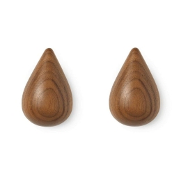 Κρεμάστρα Drop It (Σετ 2Τμχ) 331560 5x8x7,7cm Walnut Normann Copenhagen Ξύλο