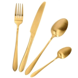 Μαχαιροπίρουνα Abele (Σετ 16Τμχ) 163843 Matte Gold 16 τμχ Ανοξείδωτο Ατσάλι
