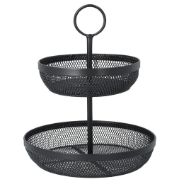 Φρουτιέρα 2 Επιπέδων Gridio 207234 31x26cm Black Μέταλλο