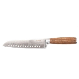 Μαχαίρι Santoku Mooka 211057 31cm Brown-Silver Ανοξείδωτο Ατσάλι