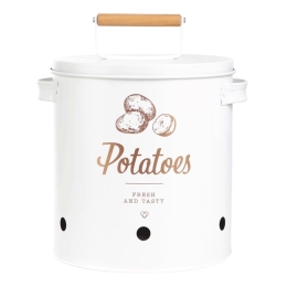 Δοχείο Αποθήκευσης Για Πατάτες Yennis 226442 23x22cm White Μέταλλο