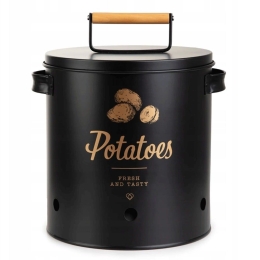 Δοχείο Αποθήκευσης Για Πατάτες Yennis 226444 23x22cm Black Μέταλλο