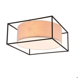 Φωτιστικό Οροφής - Πλαφονιέρα Ross 603100344 50x50x22cm 3xE27 25W Black-Beige Trio Lighting