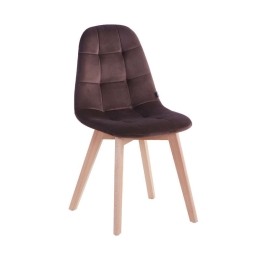 Καρέκλα 275 606-220-089 44x52x87cm Brown Σετ 4τμχ Ξύλο,Ύφασμα
